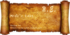 Mráz Edit névjegykártya